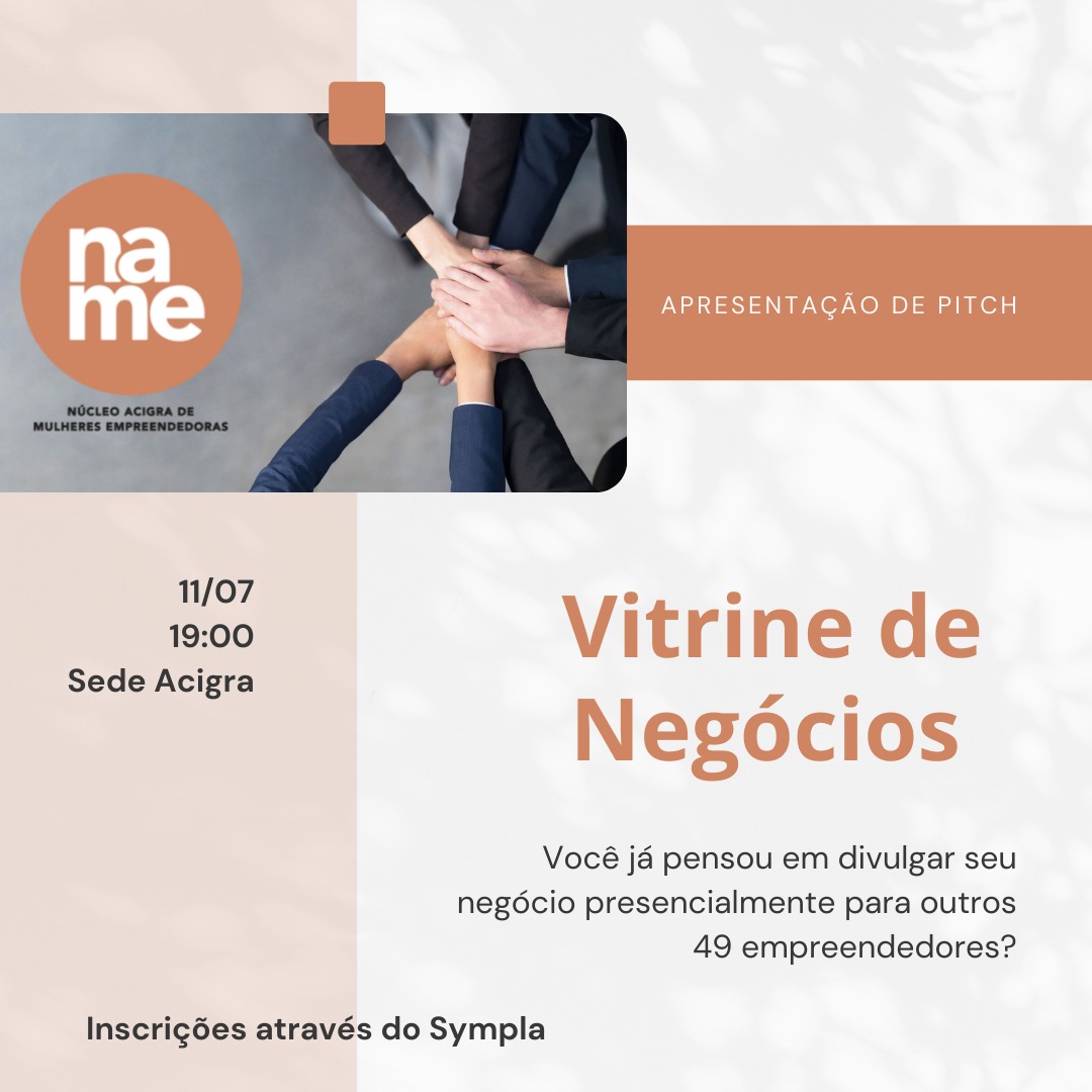 Venha participar de mais uma edição do Vitrine de Negócios!